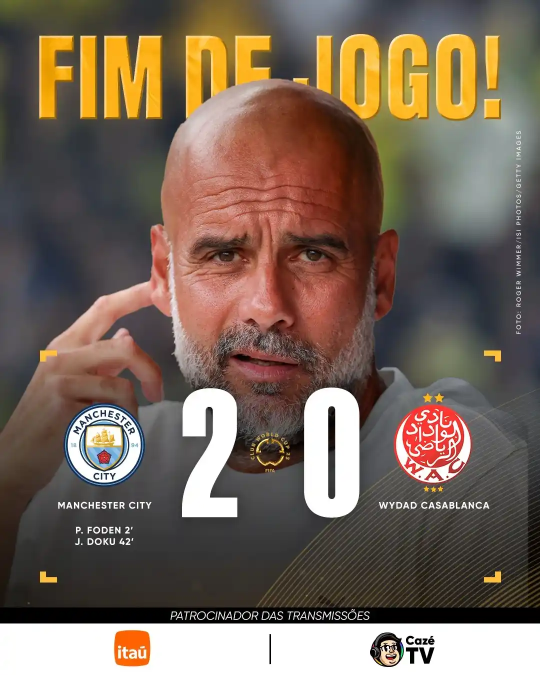 Image from CazéTV: DE BOM TAMANHO? 👀 O City jogou pro gasto e conseguiu os três pontos ...