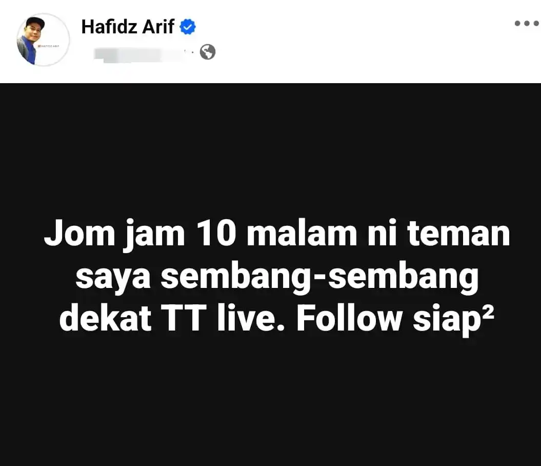 Info Tone Wow Hafidz Arif post
