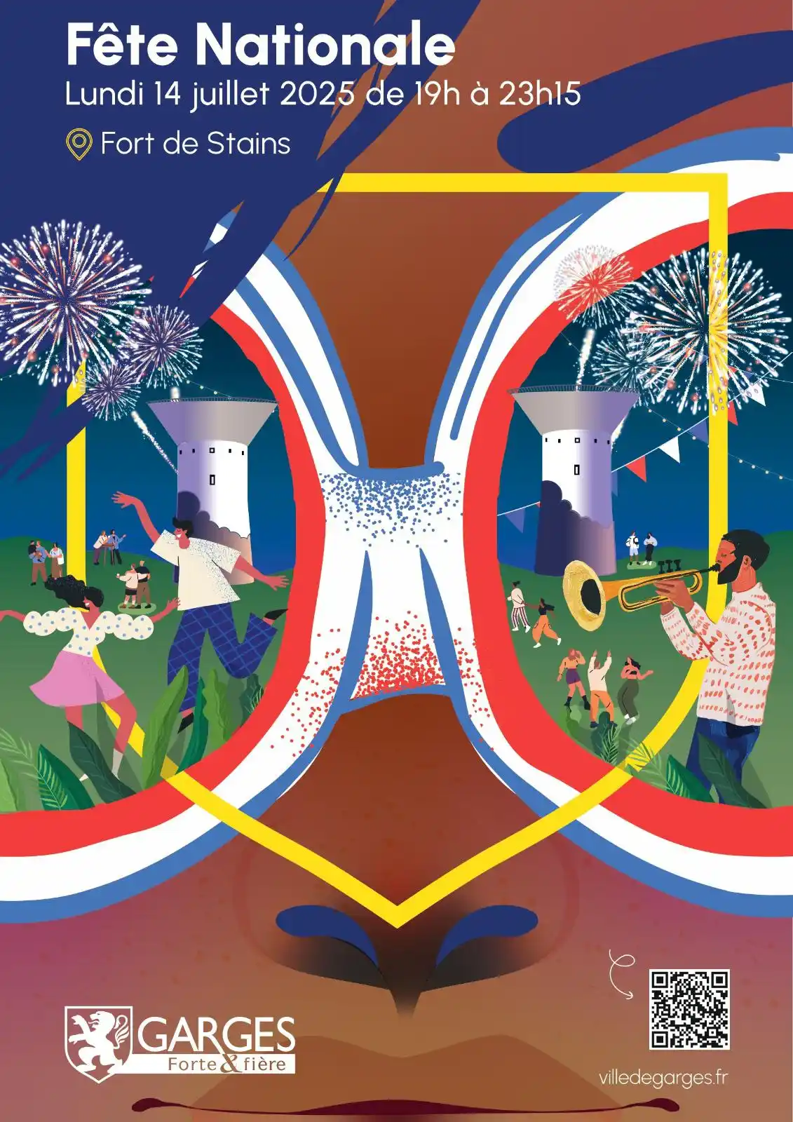 Image from Ville de Garges: 🇫🇷 Fête nationale – Lundi 14 juillet 📍 Rendez-vous au Fort de Stain...