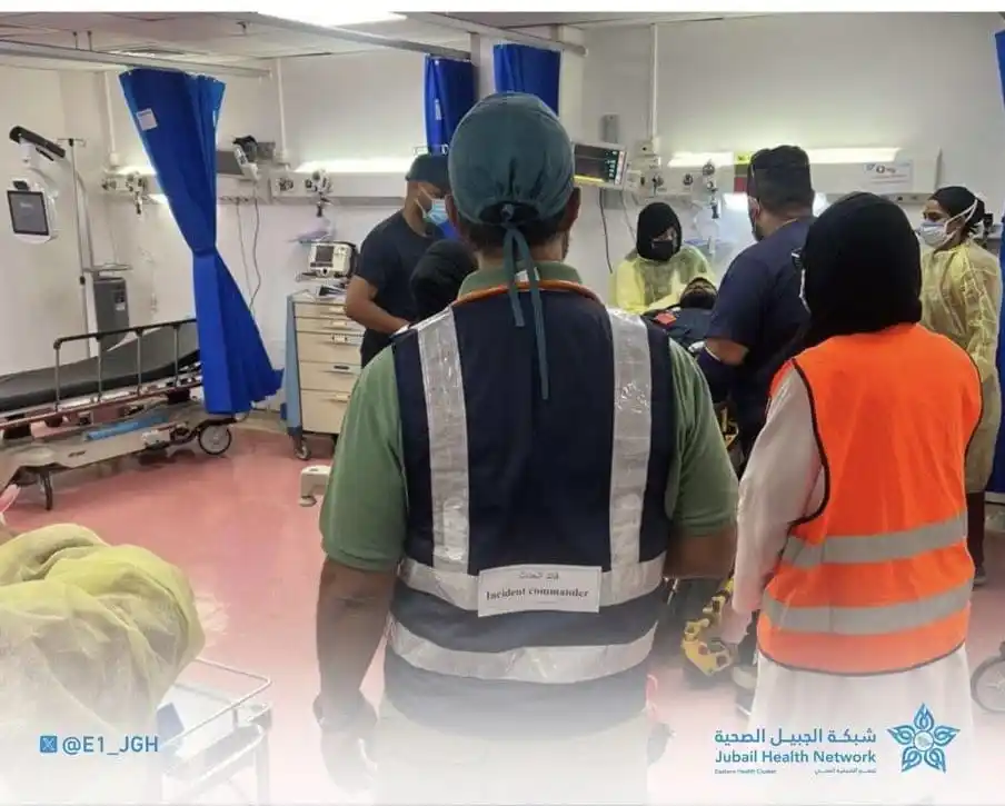 Image from قناة واتساب الجبيل: `فرضية كارثة خارجية` نفّذ مستشفى الجبيل العام فرضية كارثة خارجية أدت...