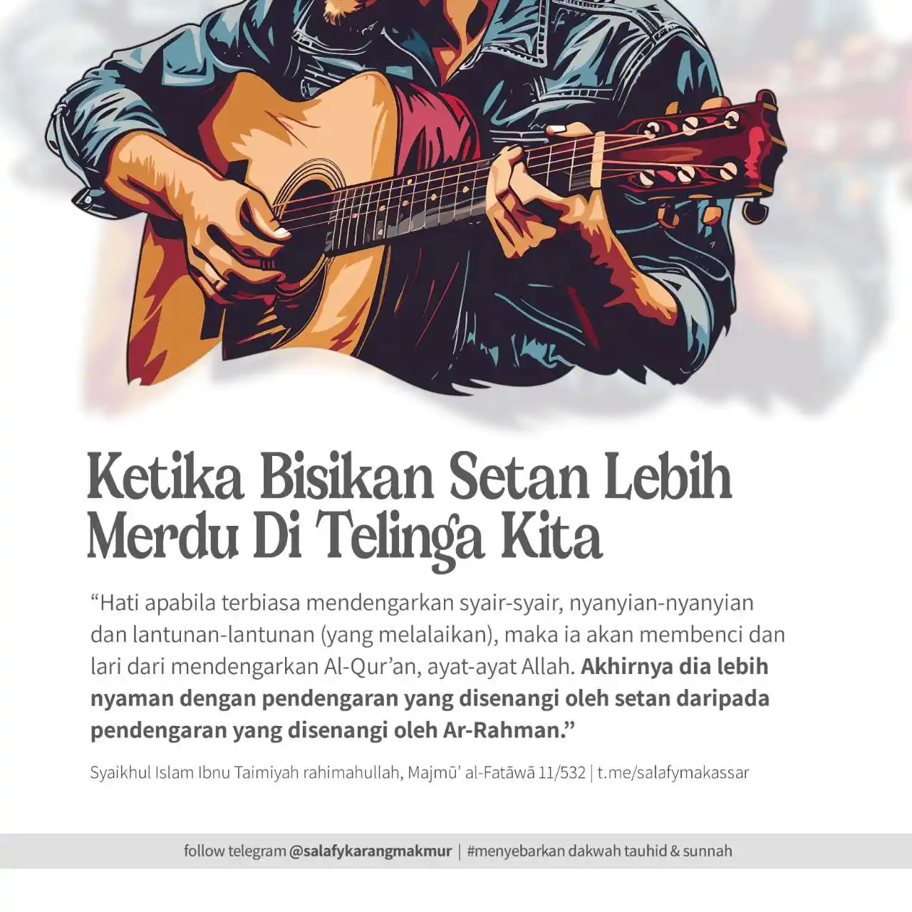 Image from Poster Faedah: Ketika Bisikan Setan Lebih Merdu di Telinga Kita...