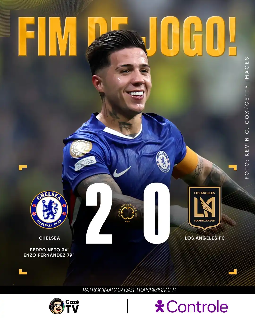 Image from CazéTV: O CHELSEA GANHOU, MAS A TORCIDA DO FLAMENGO TÁ COMO......... 👀👀👀👀 ...