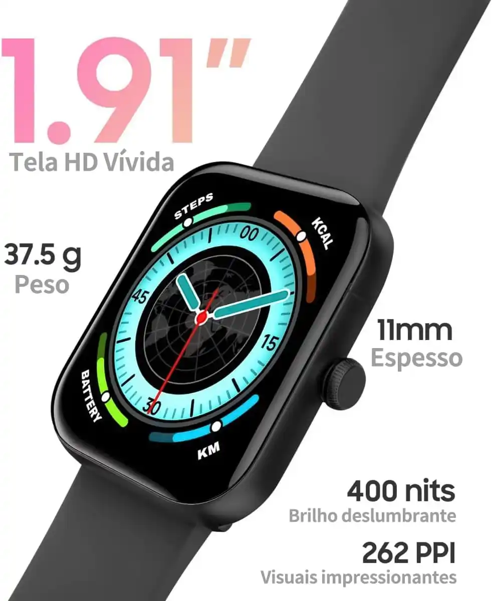 Image from Só Promos - Ofertas e Cupons 📚📱💻🧴: Oferta Amazon✨  Smartwatch Relógio Inteligente, Tela HD de 1,91" Relóg...