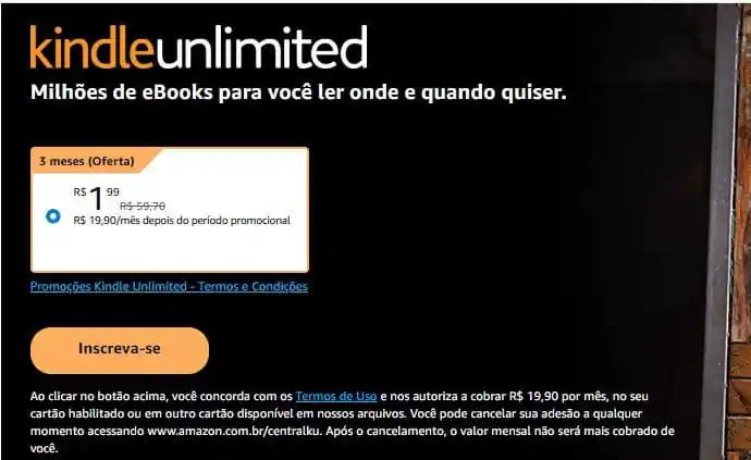 Image from Só Promos - Ofertas e Cupons 📚📱💻🧴: OFERTA AMAZON✨LIBEROU PARA ANTIGOS ASSINANTES, CORREEEE 🗣️ 3 meses d...
