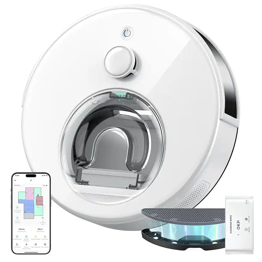 Image from Offerte e Sconti Gratis: 👀 OKP L7 Robot Aspirapolvere con LiDAR DToF, 6000Pa Aspirazione Foll...