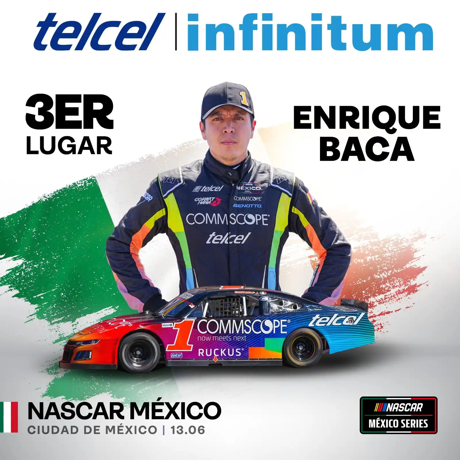 Image from Escudería Telmex : ¡Podio para Enrique Baca! El primero de la temporada 😮💨 <a class="t...