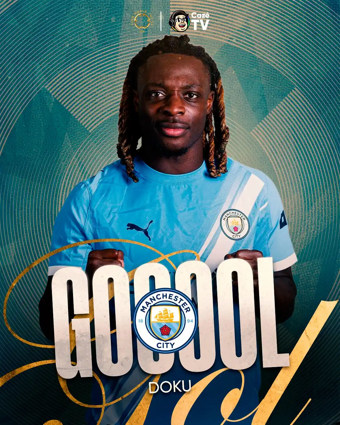 Image from CazéTV: PRIMEIRO O FODEN, DEPOIS O DOKU! 😳 2X0 PRO CITY NA COPA DO MUNDO DE C...