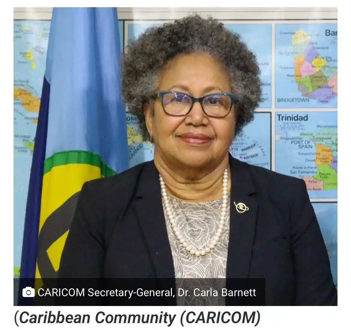 Image from Alyans Nasyonal Gwadloup | ANG : *RÉUNION CARICOM/RÉPUBLIQUE DE COLOMBIE* La Secrétaire générale de la...