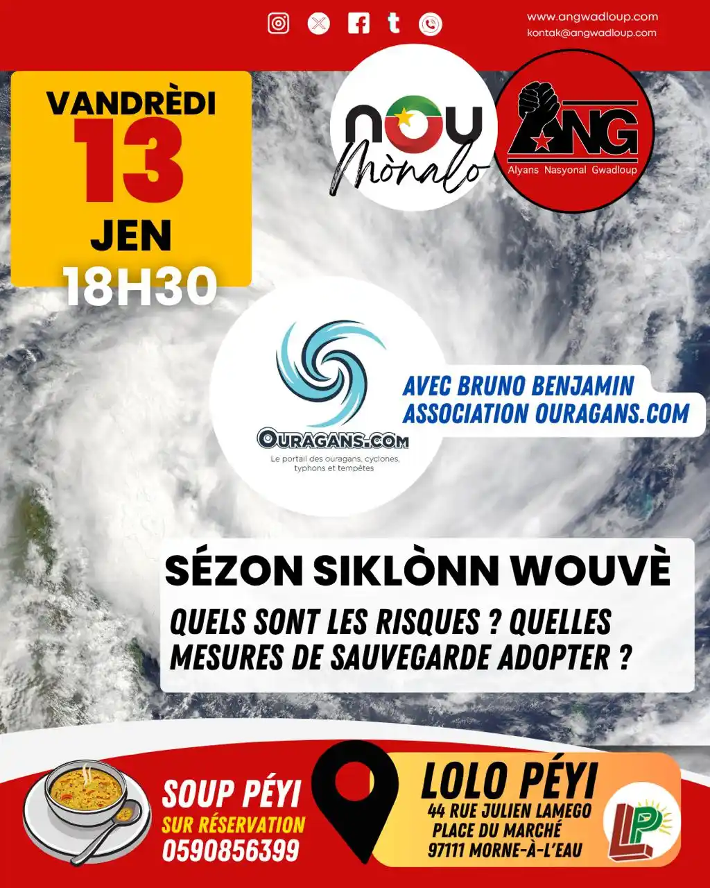 Image from Alyans Nasyonal Gwadloup | ANG : SÉZON SIKLÒNN WOUVÈ | Le mois de juin sonne le début de la saison cycl...