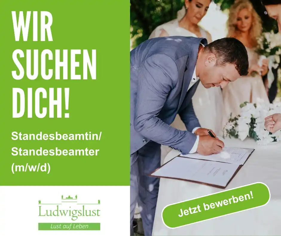 Image from Stadt Ludwigslust: 👰🤵 *Standesbeamter*in (w/m/d) gesucht* Sie haben einen Verwaltungsa...
