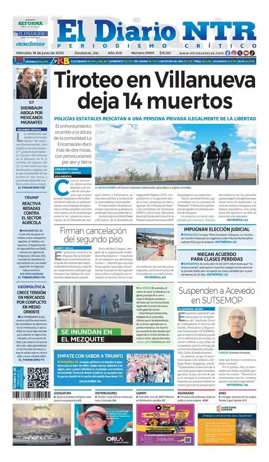 Image from NTR Zacatecas: Te compartimos la versión digital de El Diario NTR. https://eldiariont...