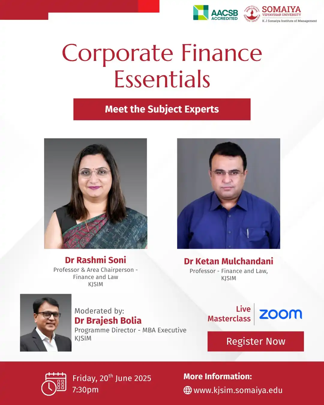 Image from KJSIM Official: The Corporate Finance Essentials Masterclass is designed to help parti...