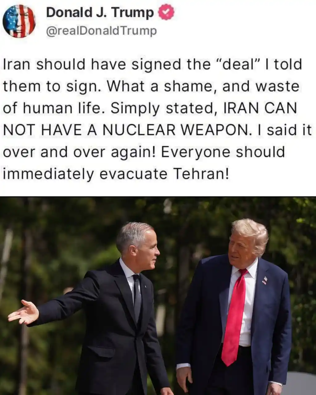 Image from Ceramah Ustaz dan Ustazah: "Trump, Iran dan Naratif Tipu Daya Sebelum Perang!" Tweet Trump baru...