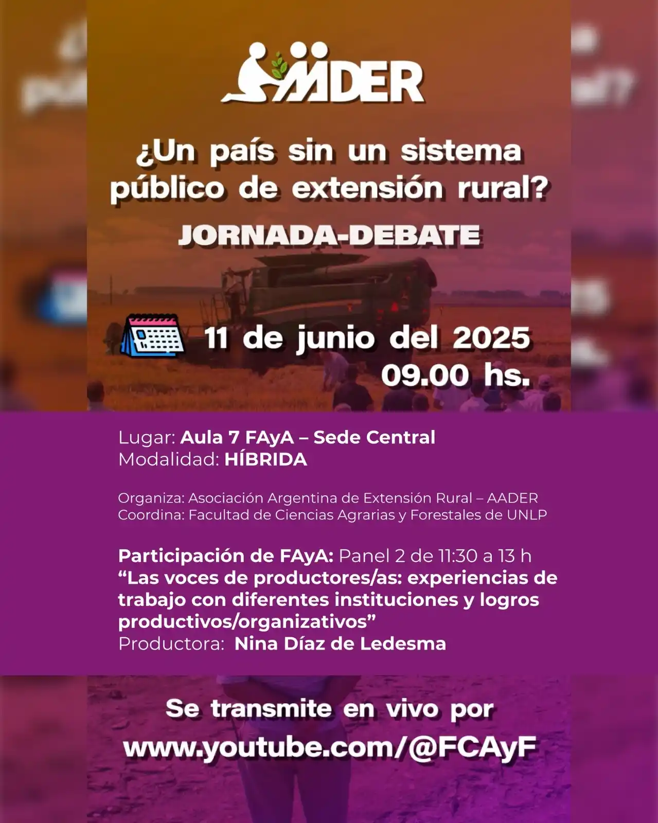 Image from UNSE - Universidad Nacional de Santiago del Estero: “¿Un país sin un sistema público de extensión rural?” Miércoles 11 de ...