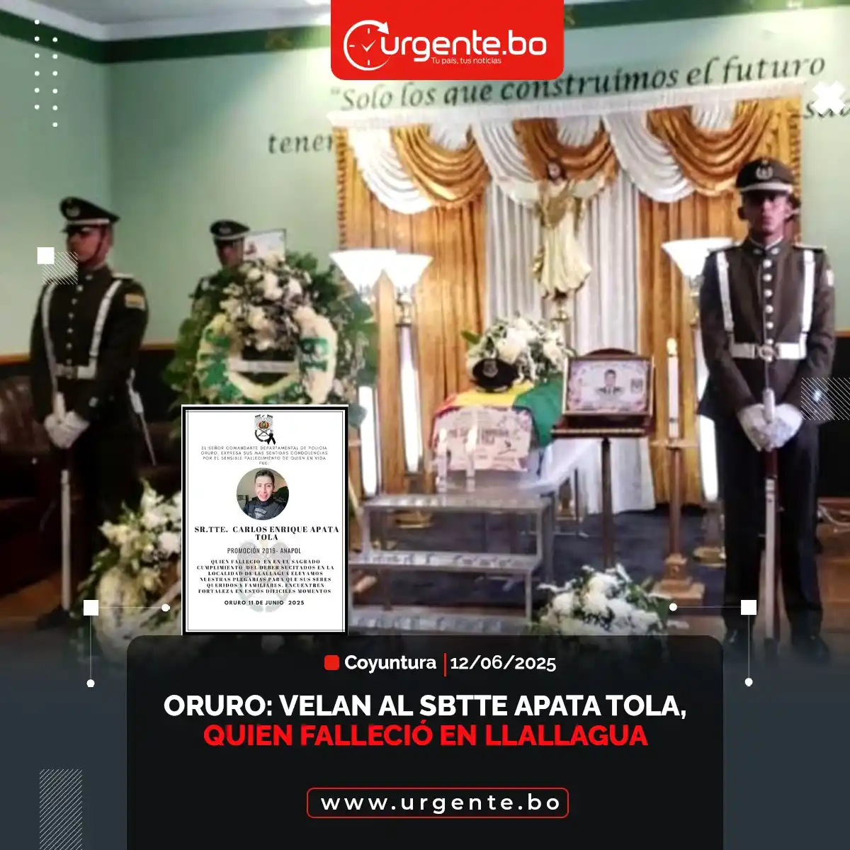 Image from Urgente.bo Noticias: *Urgente.bo* | En Oruro, ya velan a uno de los policías que perdió la ...