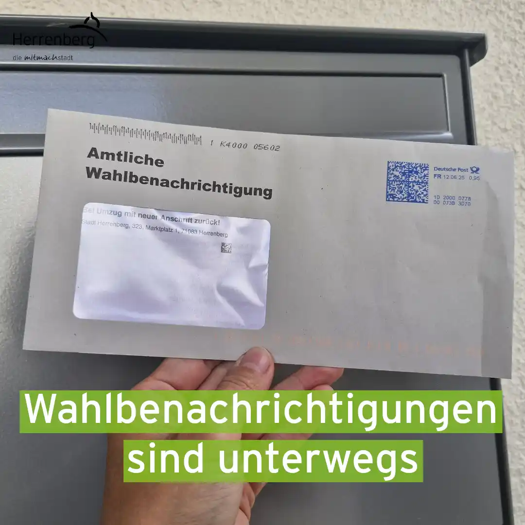 Image from Stadt Herrenberg : 📬 Wahlbenachrichtigungen zum Bürgerentscheid sind unterwegs! Alle Wa...