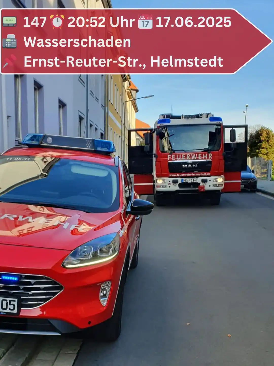 Image from Freiwillige Feuerwehr Helmstedt: Wasserschaden in einem Mehrfamilienhaus. Eine anfänglich vermutet hilf...