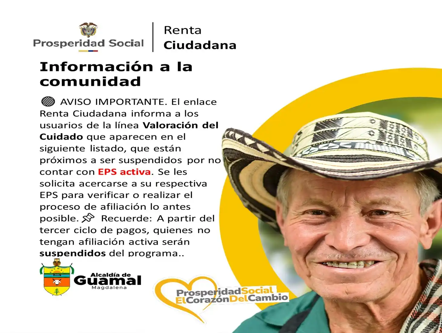 Image from Wintor ABC: Alcaldía Municipal de Guamal Magdalena informa: 🔴 AVISO IMPORTANTE El...