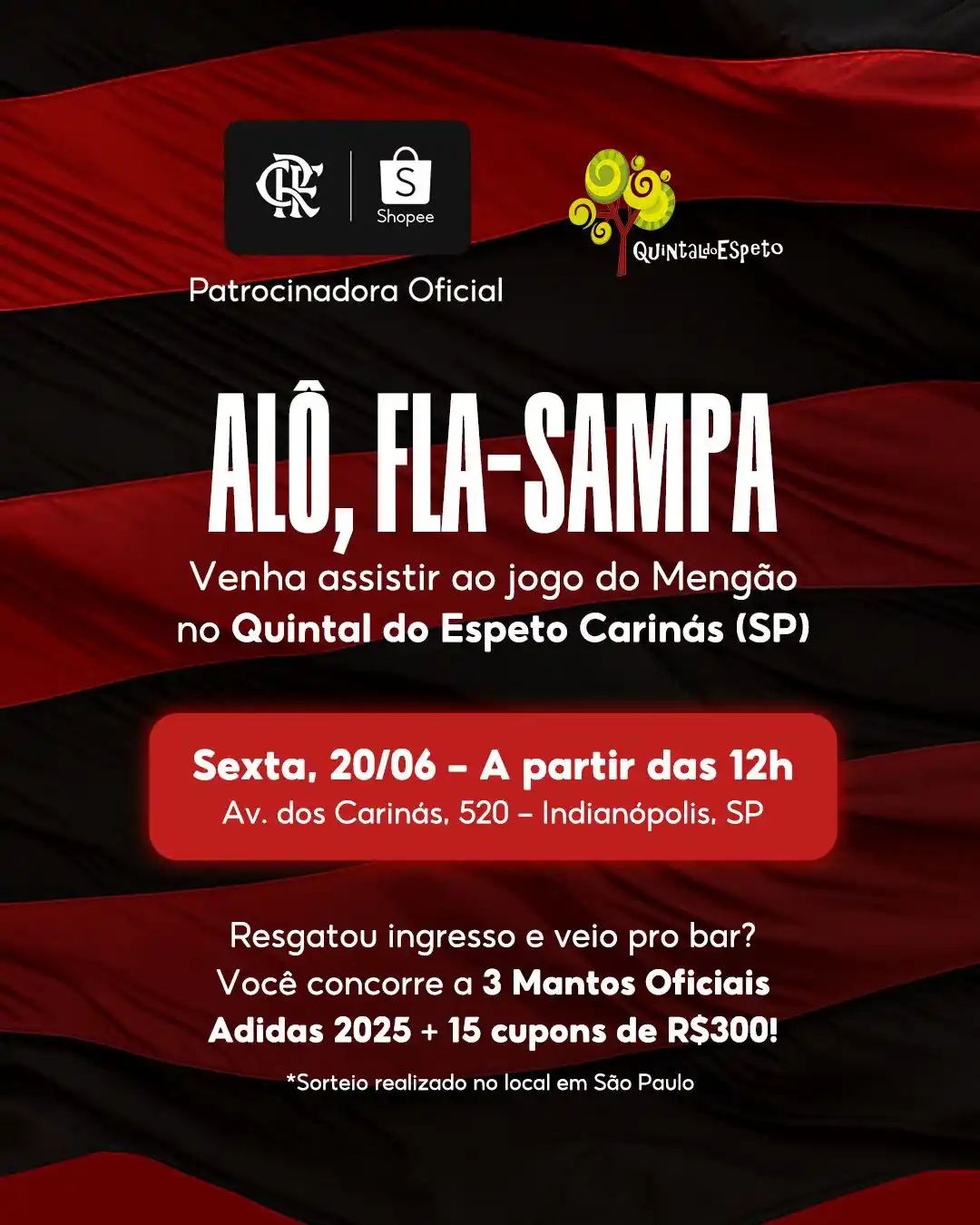 Image from Shopee Brasil : Alô, torcida rubro-negra de SP! 🤩 Vem assistir ao jogo do Mengão com...