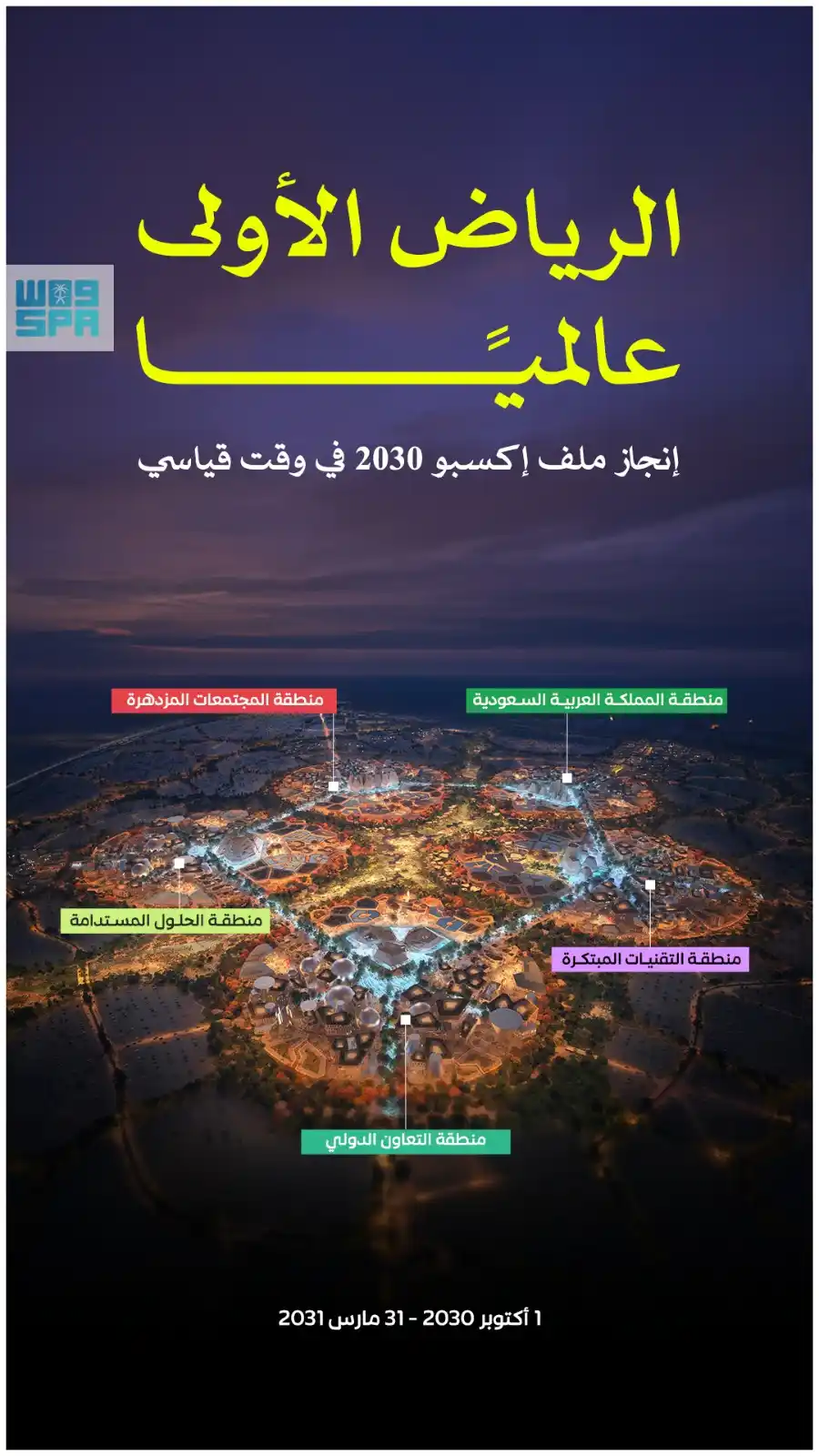 Image from صحيفة اليوم العمانية: *انفوجرافيك واس |* المملكة تستكمل وتسلّم ملف إكسبو 2030 في نصف المدة ا...