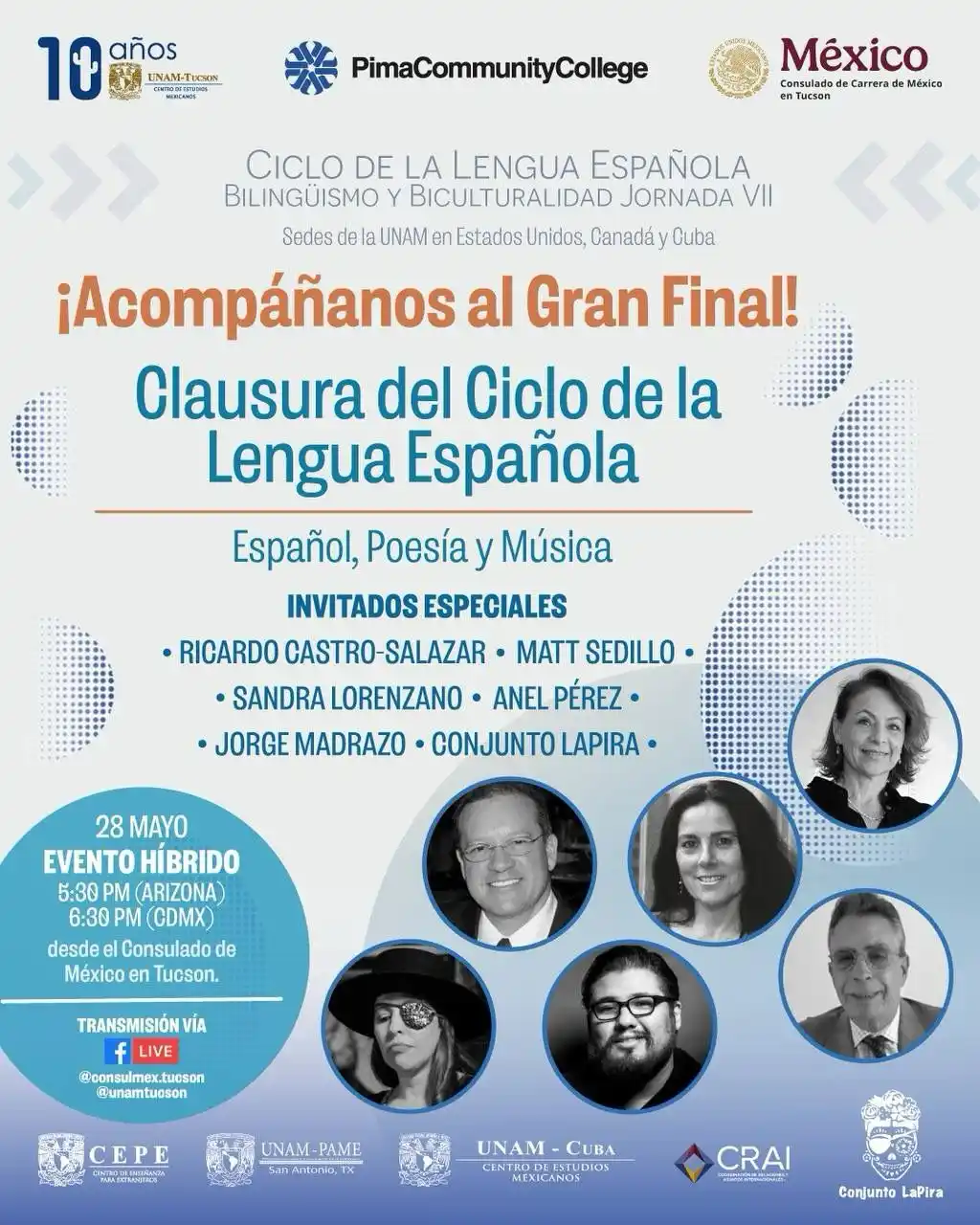 Image from Consulado de México en Tucson: 🔔¡Aparta la fecha para la Clausura del Ciclo de la Lengua Española! ...