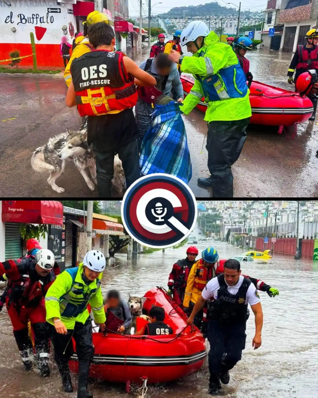 Image from CQ NOTICIAS 📝 (Sin Censura): 🚨 Apoyo a la población 📍 Col. Villas de Santiago 🕔 17:45 hrs Lueg...
