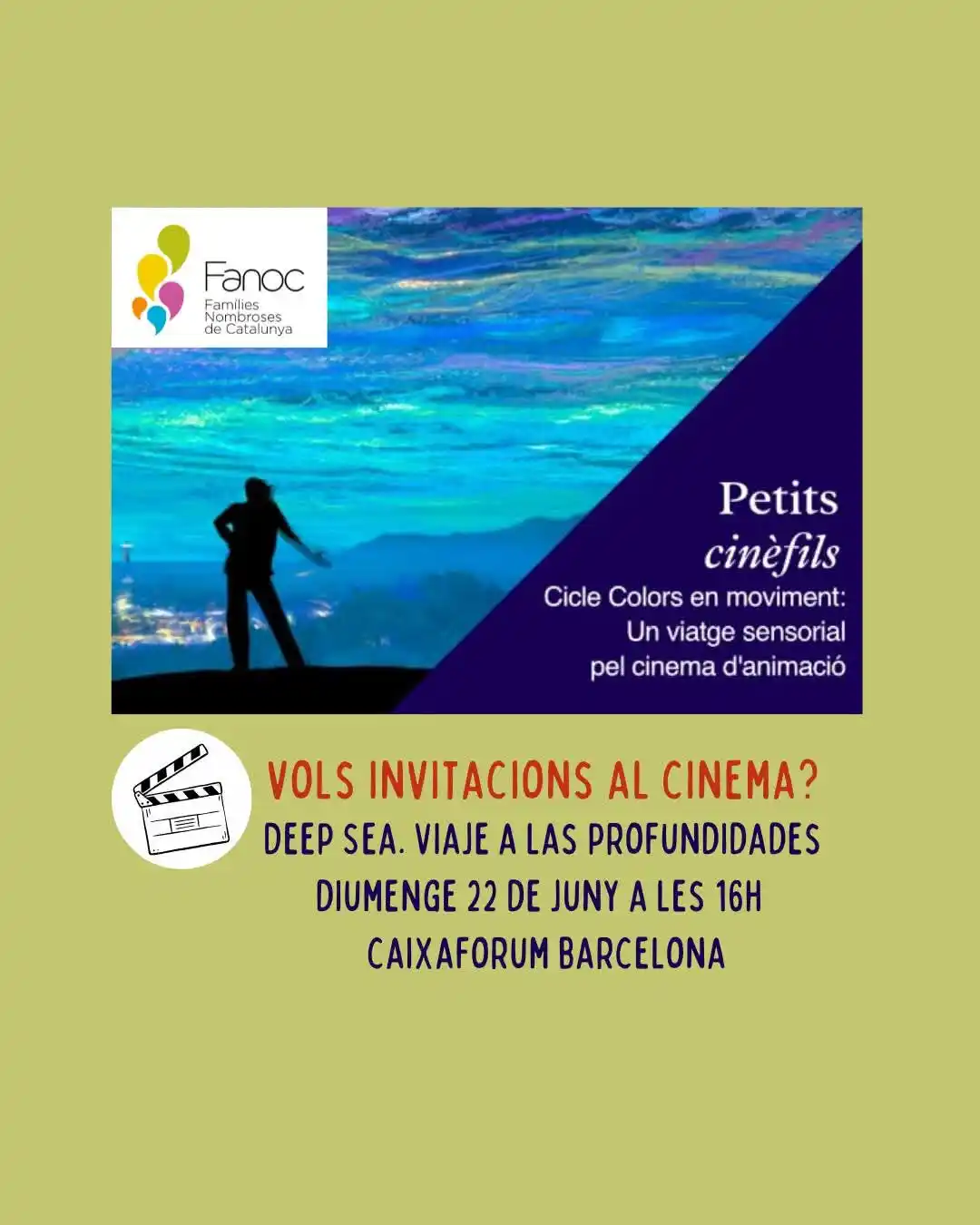Image from Familias numerosas / Famílies nombroses - FANOC: 📣 Atenció famílies! Regalem 2 packs familiars pel cinema en família p...