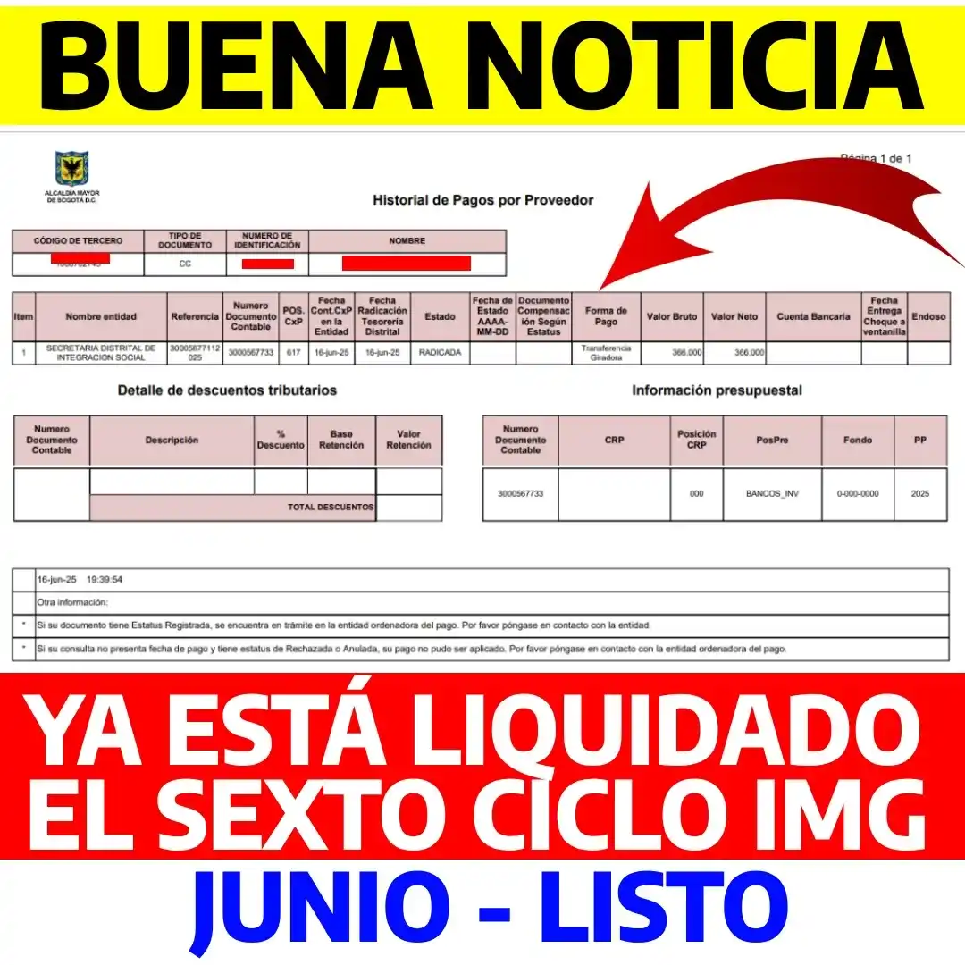 Image from Wintor ABC: Atención Comunidad: Buena noticia ya se encuentra liquidado el sexto c...