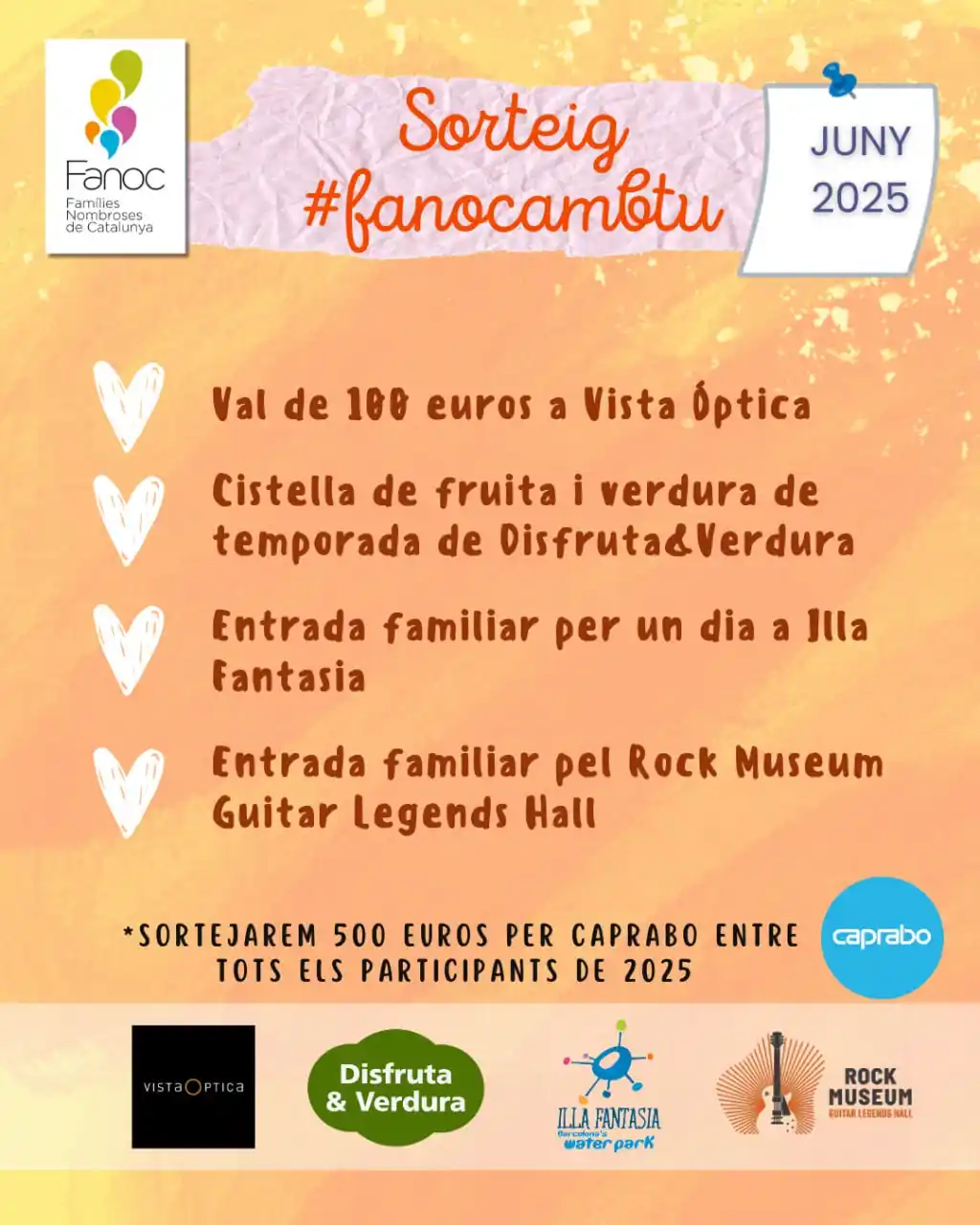 Image from Familias numerosas / Famílies nombroses - FANOC: Avui iniciem el sorteig de juny de 2025 de <a class="text-blue-500 hov...