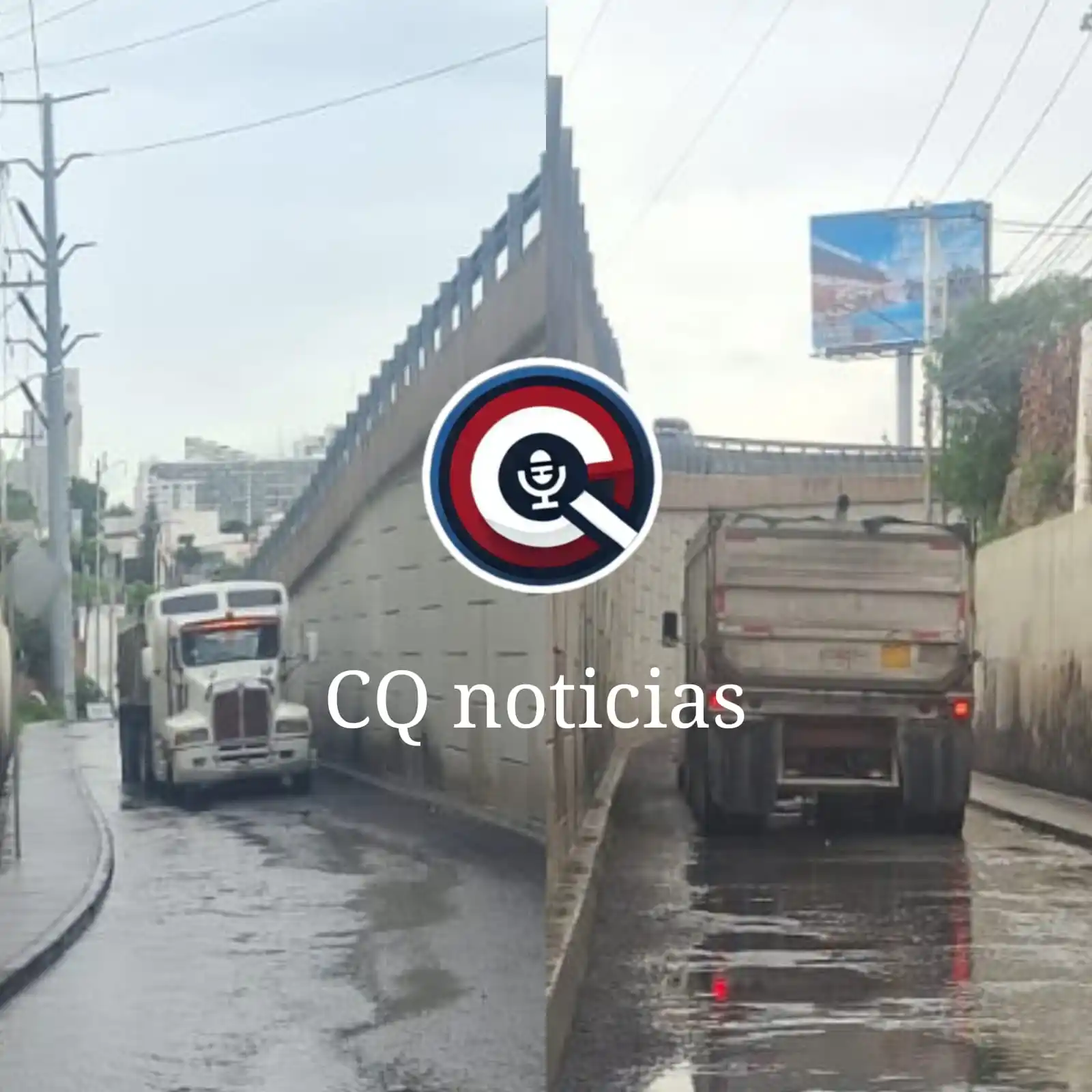 Image from CQ NOTICIAS 📝 (Sin Censura): ⚠️🚧 🚛Cerrado  lateral bajo puente que conecta el fray junipero con A...