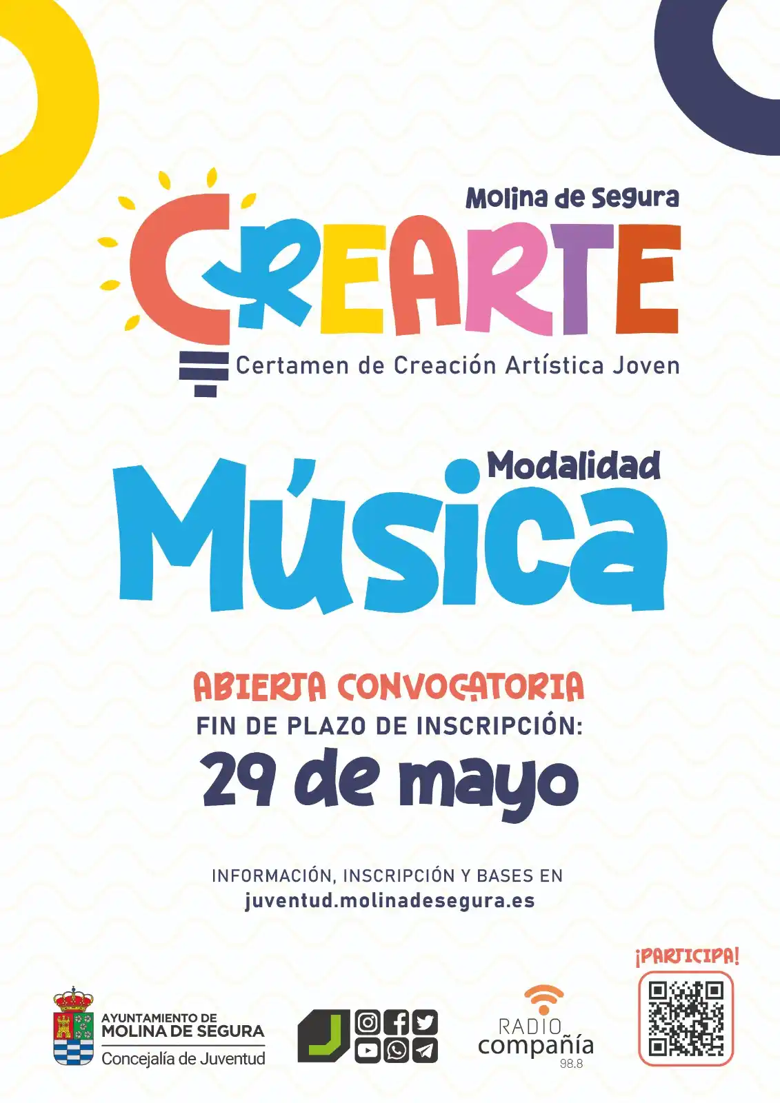 Image from Juventud Molina: *CREARTE 2025-MÚSICA:* Realiza tu inscripción en juventud.molinadesegu...