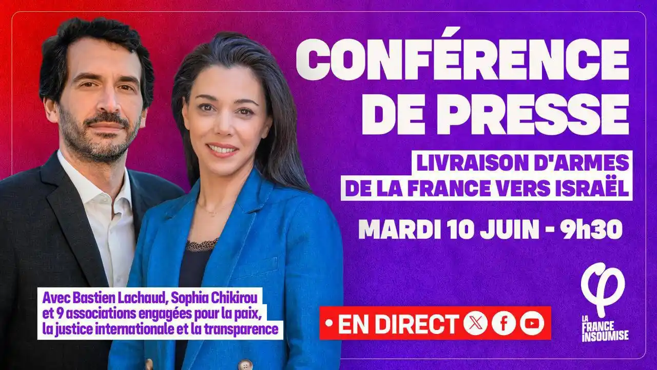 Image from Sophia Chikirou Députée : 🔴 En plein génocide, la France continue de vendre ses armes à Israël ...