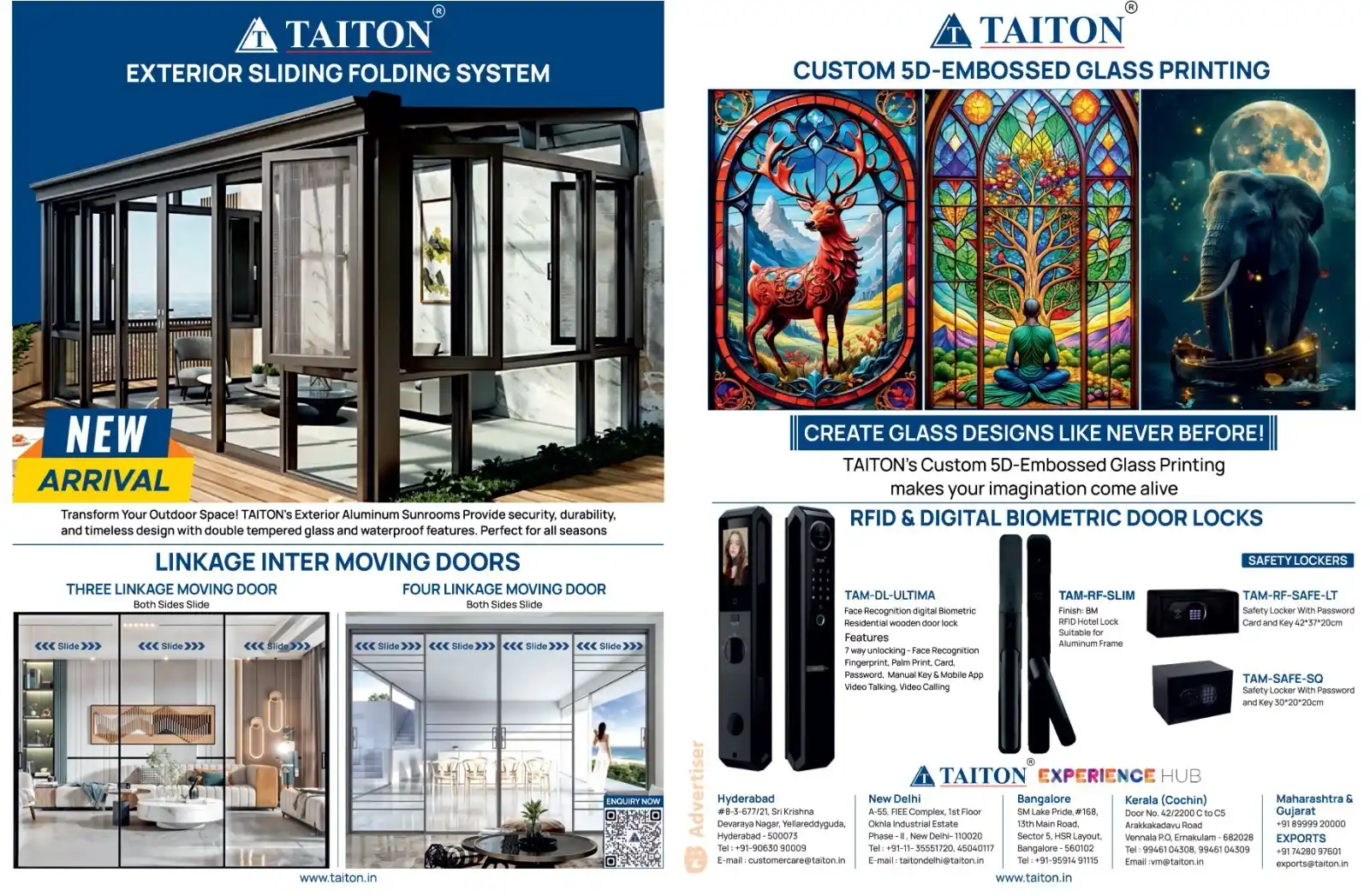 Image from Glass Bulletin: *GB Advert* *TAITON ARCHITECTURAL HARDWARE PVT LTD* _Enterior Sliding ...