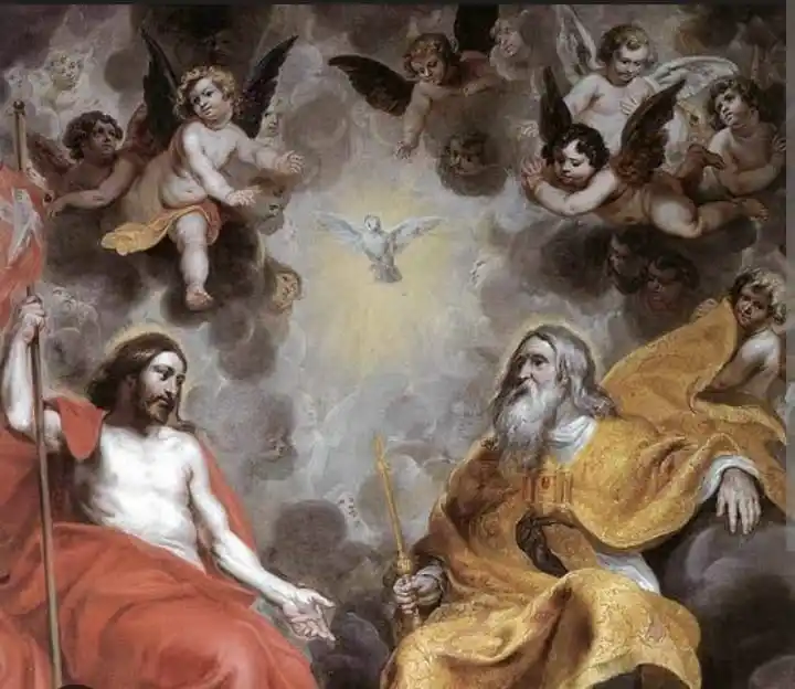 Image from Devout Catholic: I venerate and glorify you, O Most Blessed Trinity, in union with that...