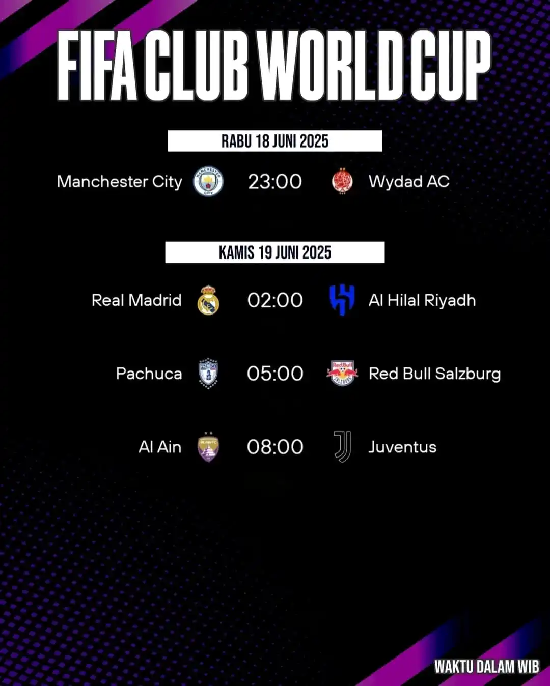 Image from ๐๐๐๐๐ ๐๐๐๐๐๐: JADWAL FIFA CLUB WORLD CUP ๐๏ธ 18 - 19 Juni 2025 ๐ด Live Gratis โฌ๏ธ ๏ฟฝ...