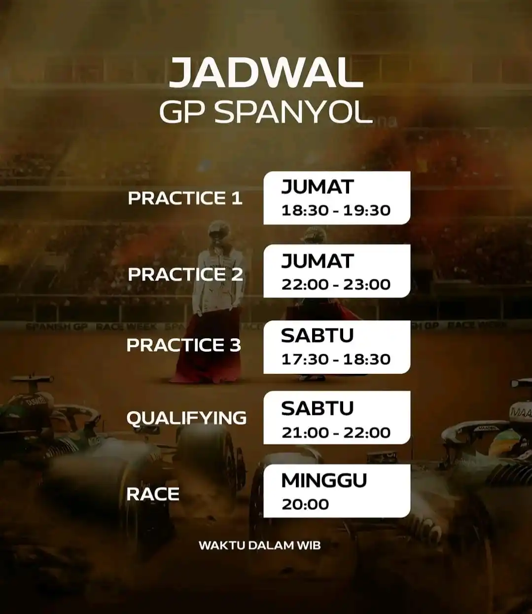 Image from ๐๐๐๐๐ ๐๐๐๐๐๐: JADWAL FORMULA 1 SPANYOL๐ช๐ธ ๐
30 May - 01 Juni 2025 ๐ด Link Stram ๏ฟฝ...