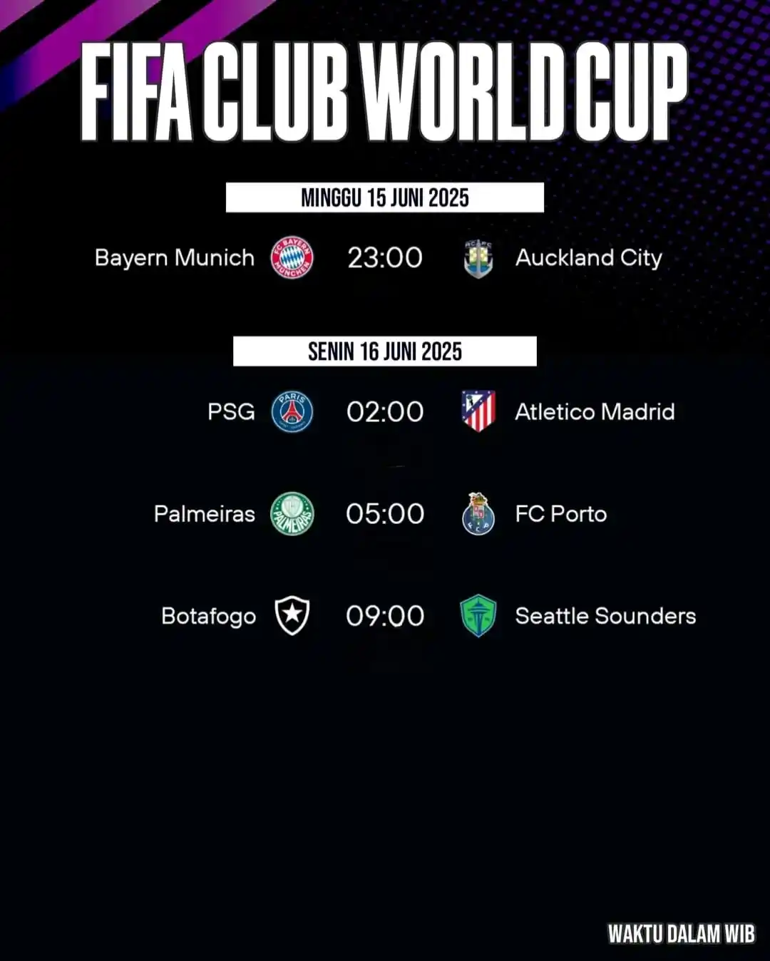 Image from ๐๐๐๐๐ ๐๐๐๐๐๐: JADWAL STREAMING PIALA DUNIA KLUB ๐๏ธ 15 - 16 Juni 2025 ๐ด Live Grati...