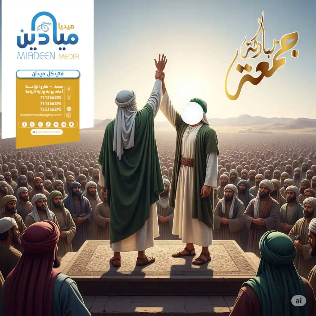 Image from ميادين ميديا: قال رسول الله صلى الله عليه وآله وسلم : "أيها الناس؟ إن الله مولاي وأن...