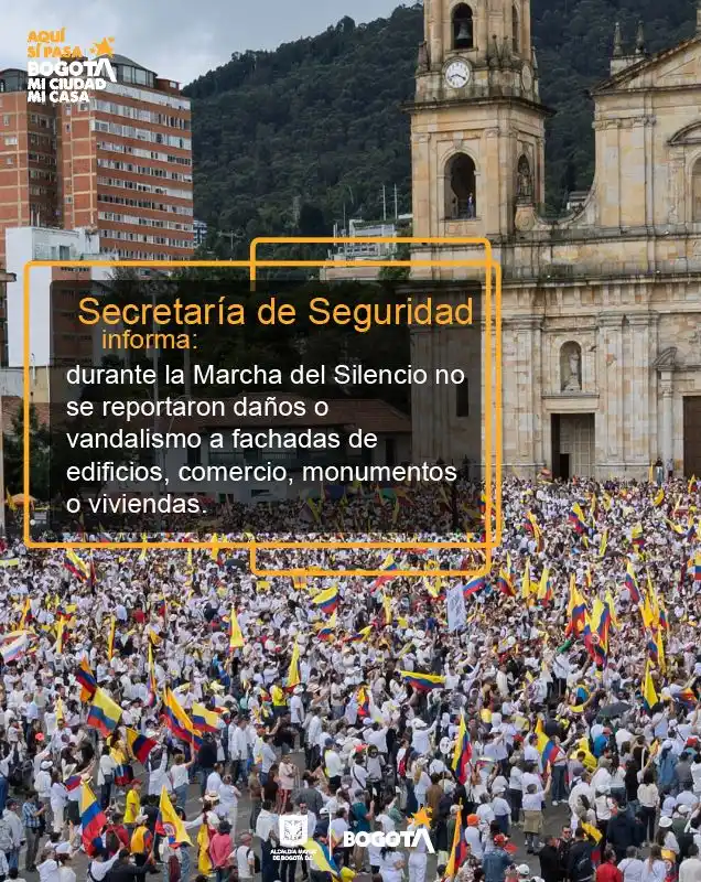 Image from Alcaldía Mayor de Bogotá: La Secretaría de Seguridad informó que la durante la Marcha del Silenc...