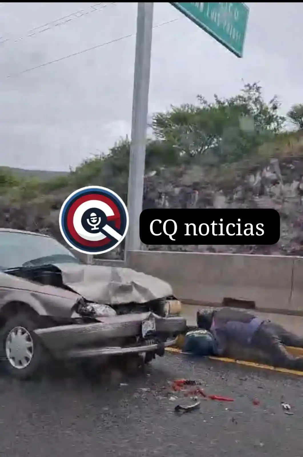 Image from CQ NOTICIAS 📝 (Sin Censura): 🚨 💥🏍️Motociclista tirado tras accidente en el Libramiento Surponien...