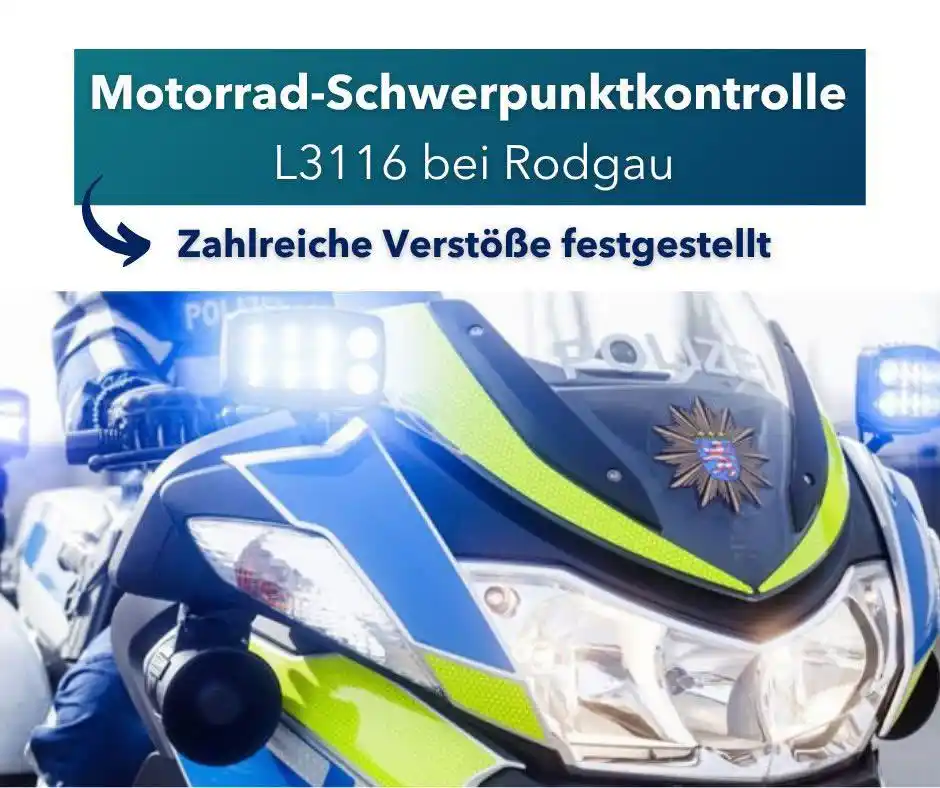 Image from Polizei Südosthessen: 🏍️ *Motorrad-Schwerpunktkontrolle auf der L3116 bei Rodgau – zahlreic...