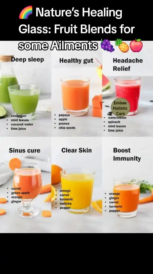 Image from Embee Holistic Clinic: 🌈 Nature’s Healing Glass: Fruit Blends for Every Ailment 🍇🍍🍎 Sip y...