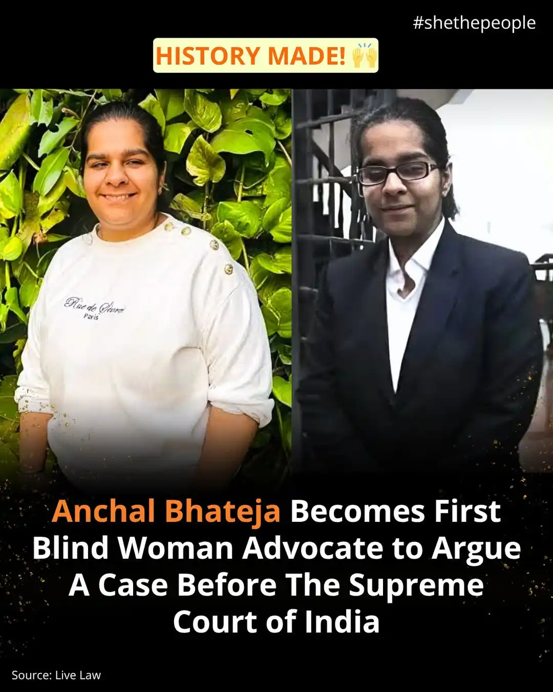 Image from SheThePeople Channel: On June 6, 2025, Anchal Bhateja, a lawyer from Delhi, became the first...