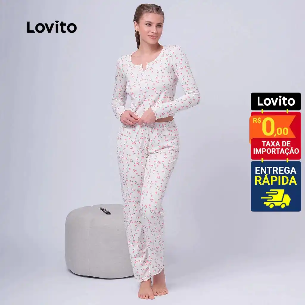 Image from Shopee Brasil : Quem aguenta esse nível de fofura? Conjuntinho de pijama Lovito com t...