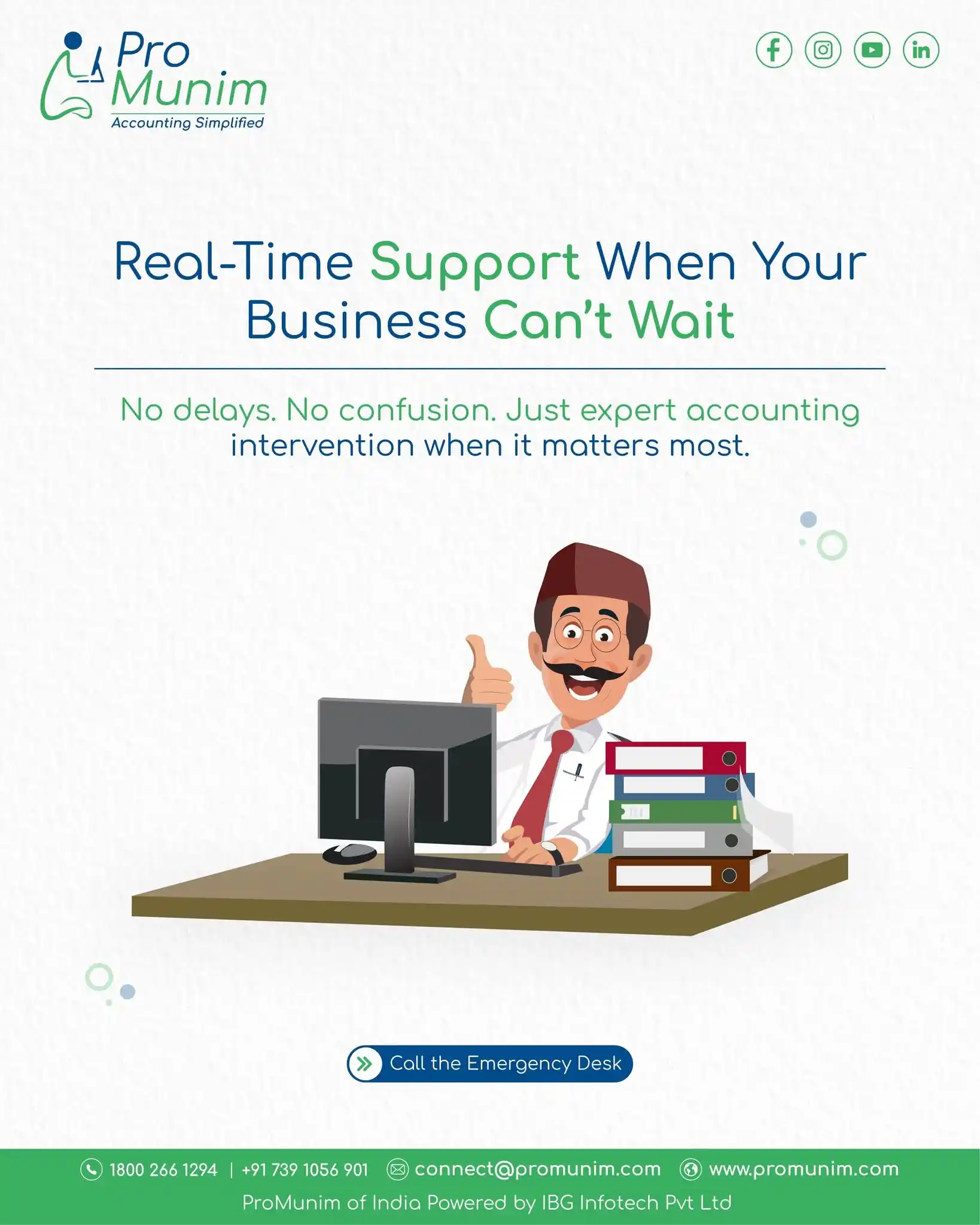 Image from ProMunim of India: 🚨 Real-Time Support When Your Business Can’t Wait! No delays. No conf...