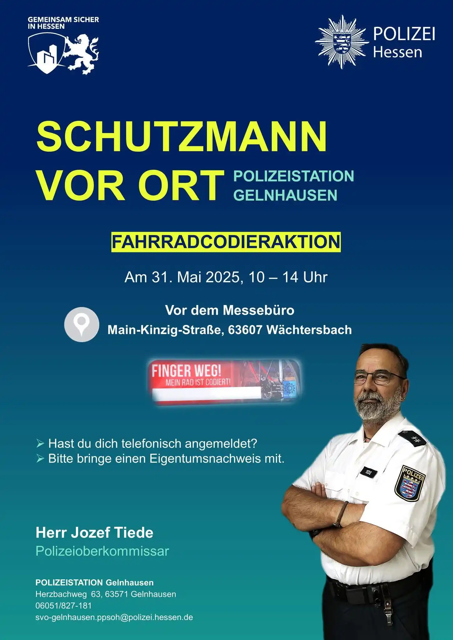 Image from Polizei Südosthessen: Schutzmann vor Ort und weiterer Termin zur <a class="text-blue-500 hov...