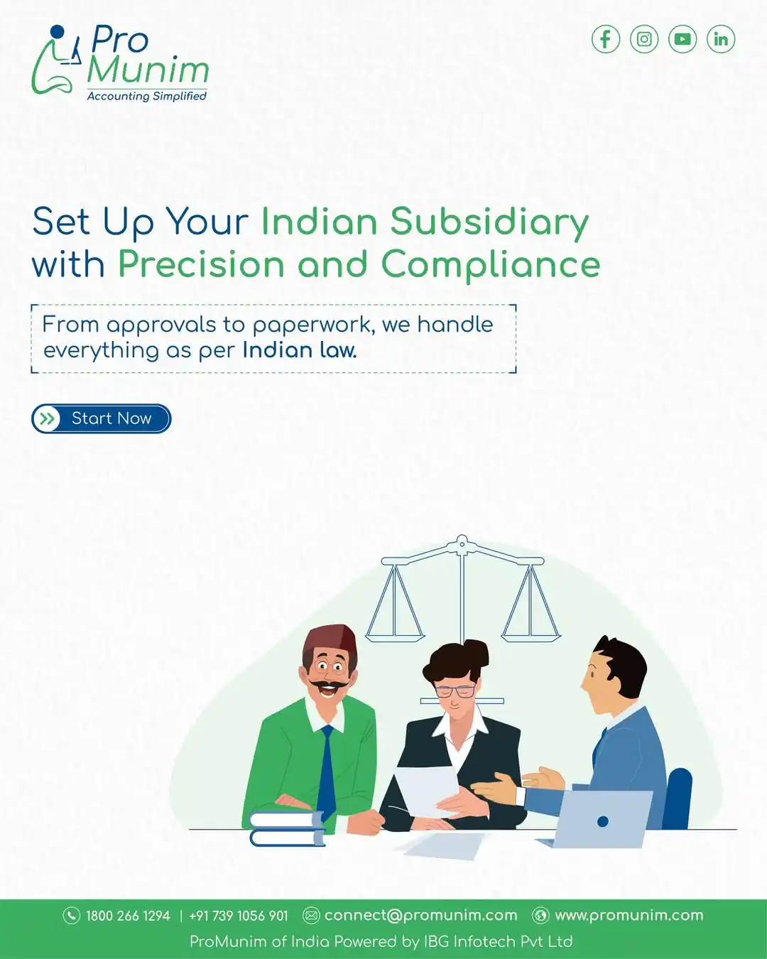 Image from ProMunim of India: 🌍 Set Up Your Indian Subsidiary with Ease & Compliance From governmen...