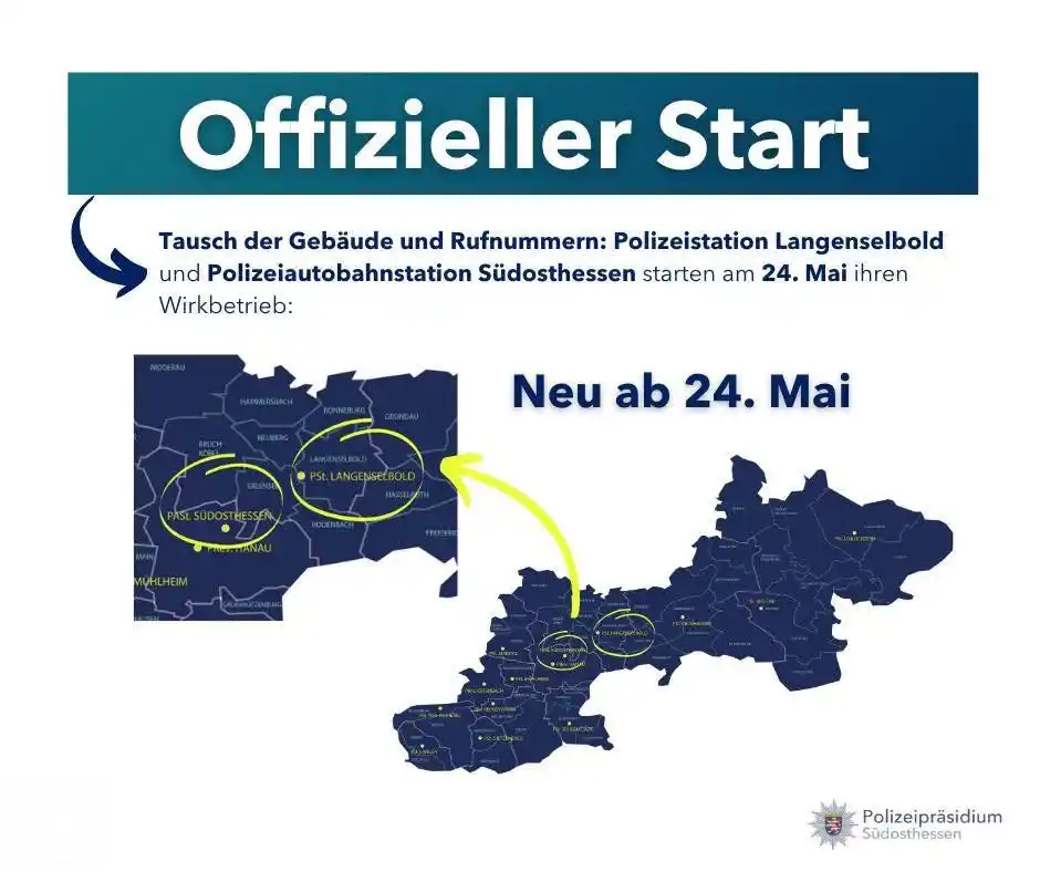 Image from Polizei Südosthessen: 🚓 *Tausch der Gebäude und Rufnummern: Polizeistation Langenselbold un...