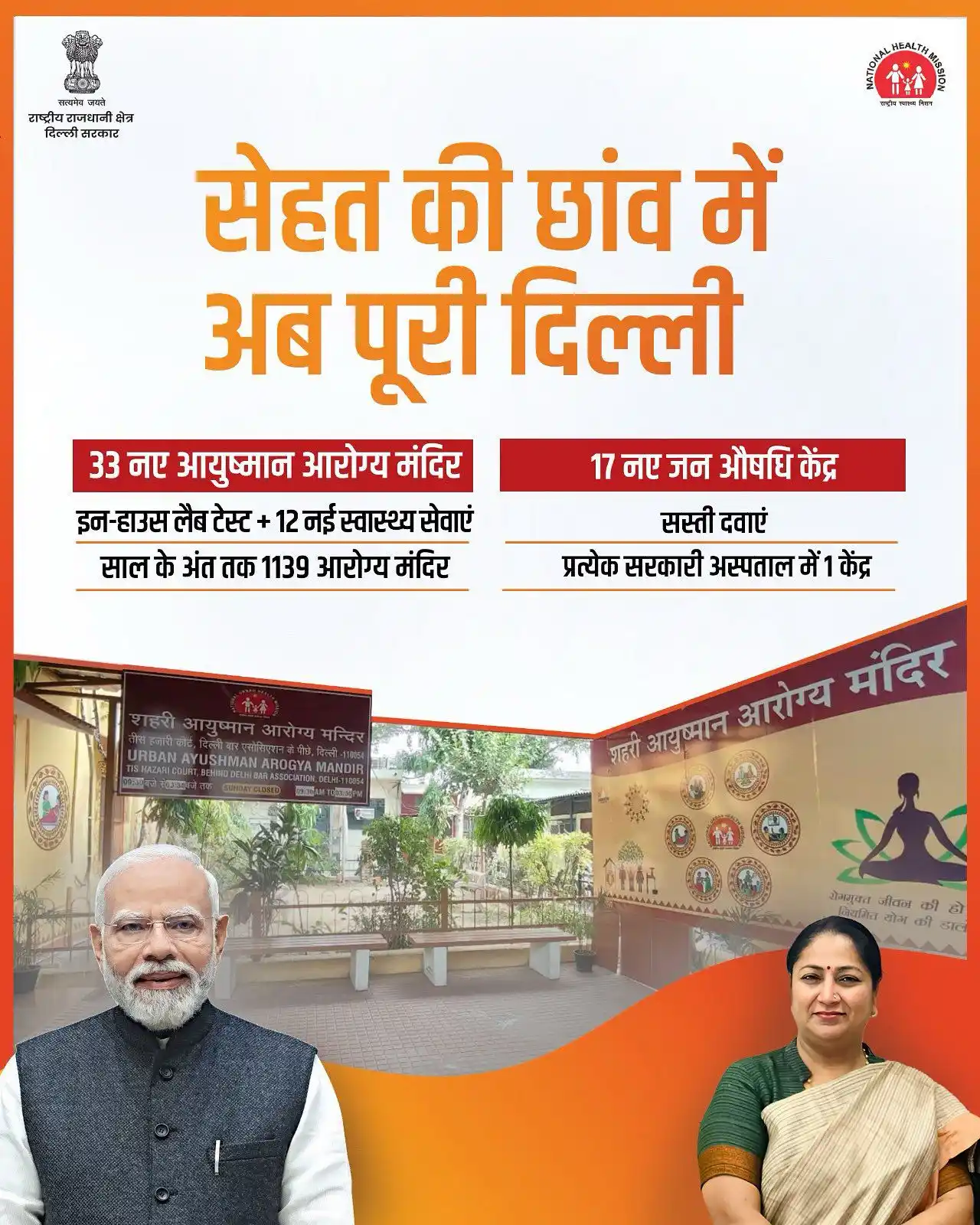 Image from BJP Delhi: दिल्ली के लिए 33 आयुष्मान आरोग्य मंदिर और सस्ती दवाओं के लिए 17 नए जनऔ...