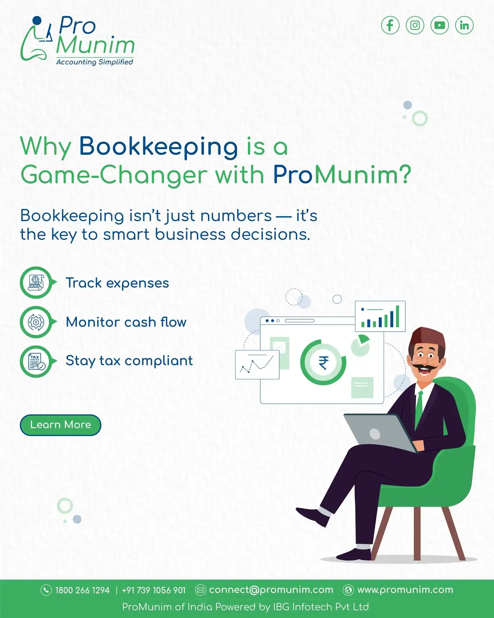 Image from ProMunim of India: 📚 Why Bookkeeping is a Game-Changer with ProMunim It’s not just about...